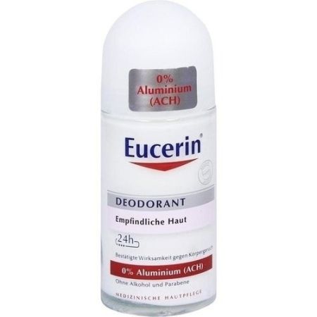 Eucerin Deodorant Desodorante Roll-On Desodorante 0% alcohol protege la piel sensible al efecto del sudor 24 horas 50 ml