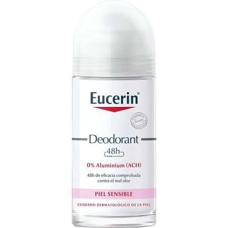 Eucerin Deodorant Desodorante Roll-On Desodorante 0% alcohol protege la piel sensible al efecto del sudor 24 horas 50 ml