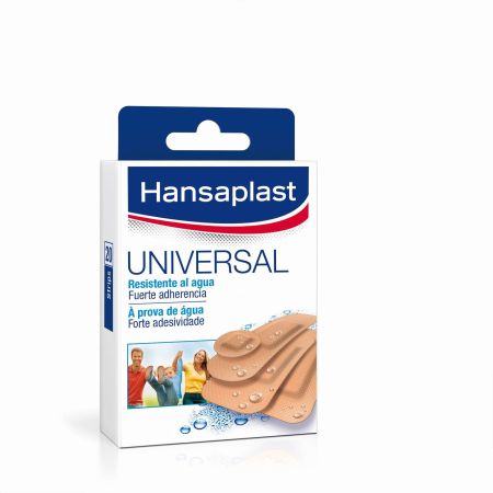 Hansaplast Tirita Surtida Universal Resistente Al Agua Tiritas protegen y cuidan la herida 4 tamaños 20 uds