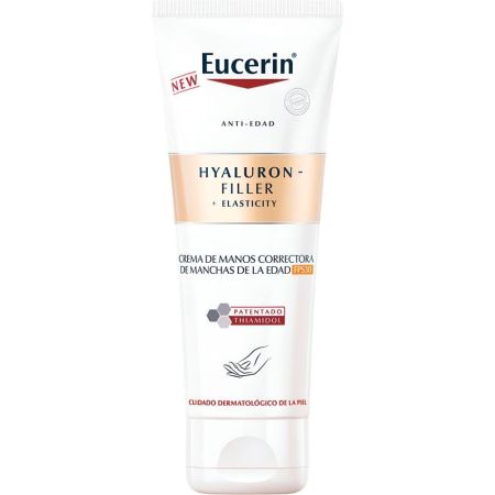 Eucerin Hyaluron-Filler + Elasticity Crema De Manos Spf 30 Crema de manos rápida absorción antimanchas mejora elasticidad e hidratación 24 horas 75 ml