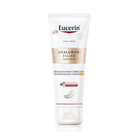 Eucerin Hyaluron-Filler + Elasticity Crema De Manos Spf 30 Crema de manos rápida absorción antimanchas mejora elasticidad e hidratación 24 horas 75 ml