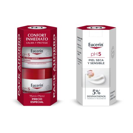 Eucerin Ph5 Crema Duplo Precio Especial Crema hidratante absorción inmediata protege y aporta bienestar a la piel 2x75 ml