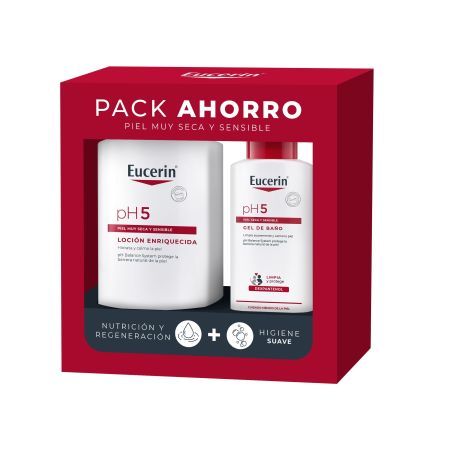 Eucerin Ph5 Loción Enriquecida + Gel De Baño Pack Ahorro Set de cuidado corporal enriquecido hidrata calma y limpia suavemente