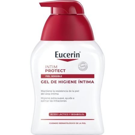 Eucerin Intim Protect Gel De Higiene Íntima Gel de higiene íntima ofrece protección y suavidad previene la sequedad y aparición de infecciones 250 ml