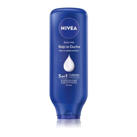 Nivea Bajo La Ducha Cuidado Nutritivo 5 En 1 Body Milk Leche corporal ofrece hidratación rápida para piel suave y sedosa 400 ml