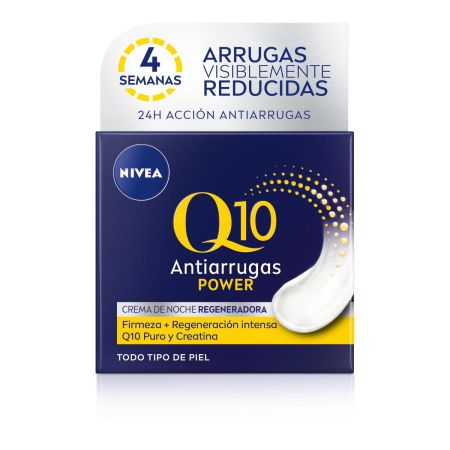 Nivea Q10 Antiarrugas Power Crema De Noche Regeneradora Crema de noche combate eficazmente arrugas y regenera la piel 50 ml