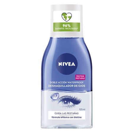 Nivea Doble Acción Waterproof B7 Desmaquillador De Ojos Desmaquillante de ojos doble acción fórmula bifásica con biotina 125 ml