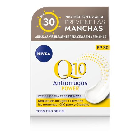 Nivea Q10 Antiarrugas Power Crema De Día Firmeza Sfp 30 Crema de día reduce arrugas y previene manchas piel radiante tersa y luminosa 50 ml