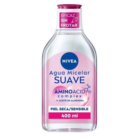 Nivea Aminoacid Complex + Aceite De Almendra Agua Micellar Suave Agua micelar refrescante limpia hidrata y oxigena tu piel 400 ml