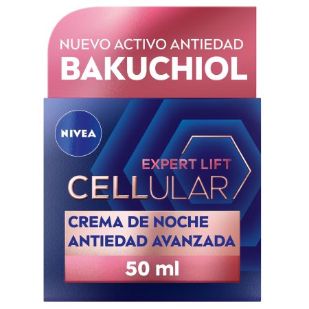 Nivea Cellular Expert Lift Crema De Noche Antiedad Avanzada Crema de noche antiedad ofrece elasticidad y antigravedad con ácido hialurónico y colágeno 50 ml