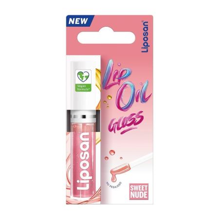 Liposan Lip Oil Gloss Bálsamo labial vegano con color hidrata de forma instantánea acabado brillante