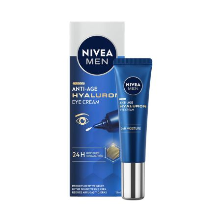 Nivea Men Hyaluron Anti-Age Eye Cream Contorno de ojos antiedad reduce arrugas profundas y reafirma hasta 24 horas 15 ml