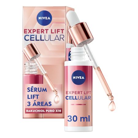 Nivea Cellular Expert Lift Sérum Lift 3 Áreas Sérum antiedad efecto lifting para rostro cuello y escote con bakuchiol 30 ml