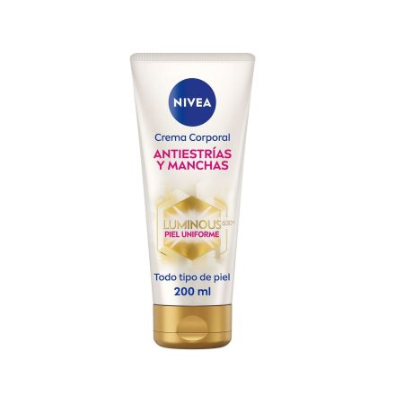 Nivea Luminous 630º Antriestrías Y Manchas Crema Corporal Crema corporal hidratante reduce estrías y manchas y unifica el tono en 4 semanas 48 horas 200 ml