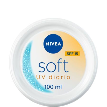 Nivea Soft Uv Diario Spf 15 Crema hidratante intensiva para rostro cuerpo y manos de textura ligera y no grasa hasta 48 horas 100 ml