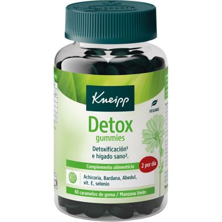 Kneipp Detox Gummies Complemento Alimenticio Complemento alimenticio vegano contribuye al proceso de desintoxicación del organismo con sabor manzana y limón 60 uds