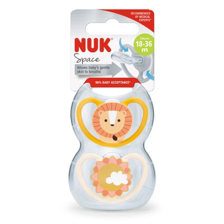 Nuk Chupete Space 18-38m Silicona Chupete de silicona permite la máxima circulación de aire 2 uds