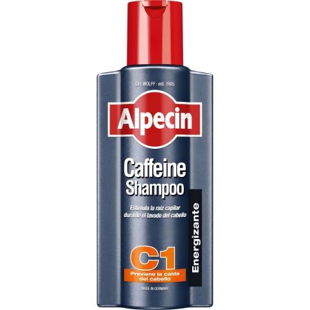 Alpecin Caffeine Shampoo C1 Previene La Caída Energizante Champú anticaída estimula la raíz durante el lavado apoyando el crecimiento del cabello 375 ml