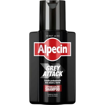 Alpecin Grey Attack Caffeine & Colour Shampoo Champú anticaída con cafeína para un cabello más fuerte 200 ml