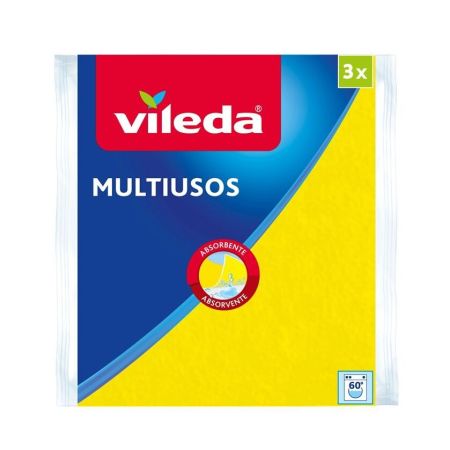 Vileda Bayeta Multiusos Bayeta absorbente elimina totalmente la suciedad de cualquier superficie 36x33 cm 3 uds