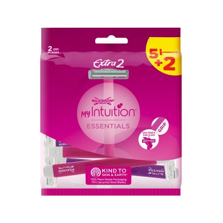 Wilkinson Maquinilla De Afeitar My Intuition Extra 2 Formato Especial Maquinilla de afeitar desechable para un afeitado suave y apurado 7 uds