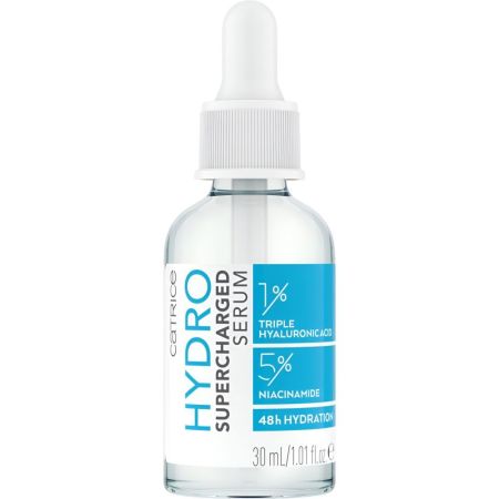 Catrice Hydro Supercharged Serum Sérum facial hidratante iluminador con ácido hialurónico y niacinamida 48 horas 30 ml