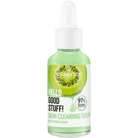 Essence Hello, Good Stuff! Skin Clearing Serum Sérum vegano ofrece una exfoliación suave con aha agua de kiwi y pantenol 30 ml