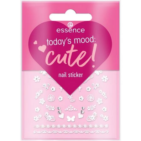 Essence Today'S Mood Cute! Nail Sticker Pegatinas decorativas para uñas rápidas y fáciles de aplicar para un efecto llamativo