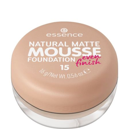 Essence Natural Matte Mousse Foundation Base de maquillaje de cobertura media neutraliza las impurezas acabado mate