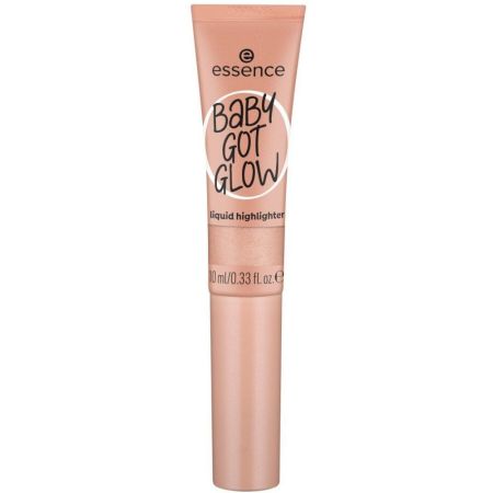 Essence Baby Got Glow Liquid Highlighter Iluminador líquido y ligero con esponja aplicadora fácil de difuminar para look intenso