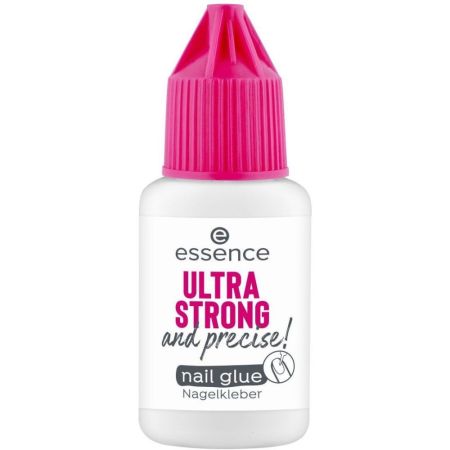 Essence Ultra Strong And Precise! Nail Glue Pegamento de secado rápido y fijación fuerte para aplicar uñas postizas o reparar uñas rotas