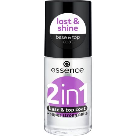 Essence 2 In 1 Base & Top Coat Tratamiento base y superior con acabado transparente y brillante