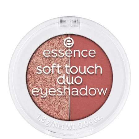 Essence Soft Touch Duo Eyeshadow Sombra de ojos ofrece textura suave para un look mate y brillante especial de larga duración