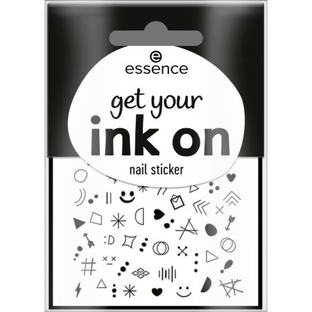 Essence Get Your Ink On Nail Sticker Pegatinas decorativas monocromáticas para un aspecto tatuado en tus uñas