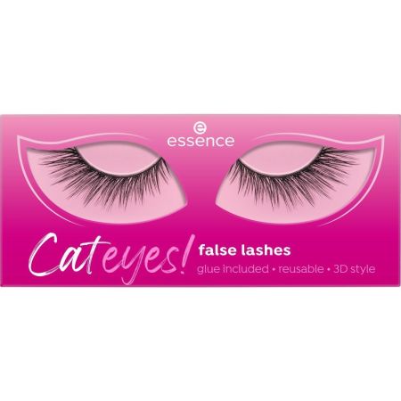 Essence Cat Eyes! False Lashes Pestañas postizas reutilizables ofrece efecto 3d y ojo de gato impresionante