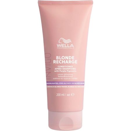 Wella Professionals Invigo Blonde Recharge Conditioner Acondicionador neutralizador elimina tonos cobrizos para cabello rubio natural teñido o con mechas 200 ml