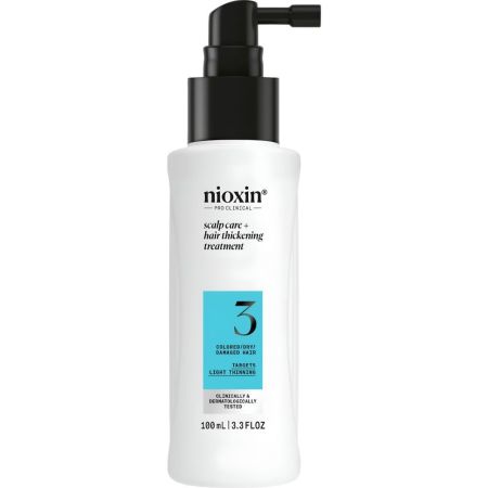 Nioxin System 3 Scalp Care+Hair Thickening Treatment Sérum capilar densificador espesa y fortalece desde la raíz hasta la punta para cabello teñido y dañado con debilitamiento leve 100 ml