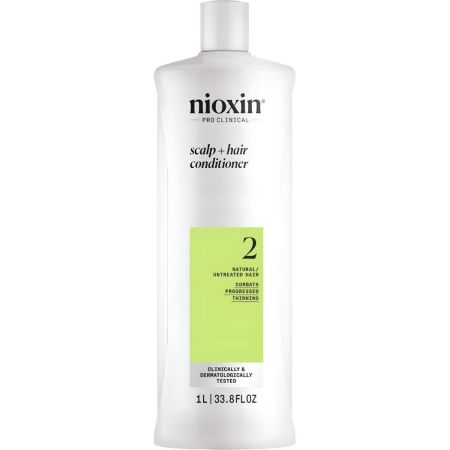 Nioxin System 2 Scalp+Hair Conditioner Acondicionador fortalecedor y voluminizador elimina sebo para cabello natural con debilitamiento avanzado