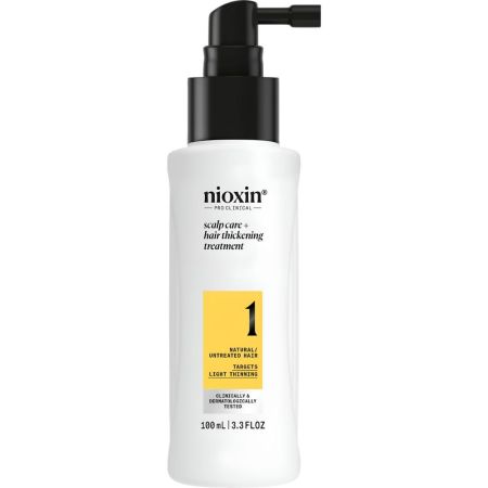 Nioxin System 1 Scalp Care + Hair Thickening Treatment Sérum capilar densificador espesa y fortalece desde la raíz hasta la punta para cabello natural con debilitamiento leve 100 ml