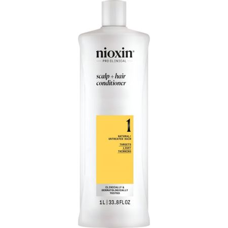 Nioxin System 1 Scalp+Hair Conditoner Acondicionador fortalecedor y voluminizador elimina acumulación de sebo para cabello natural con debilitamiento leve