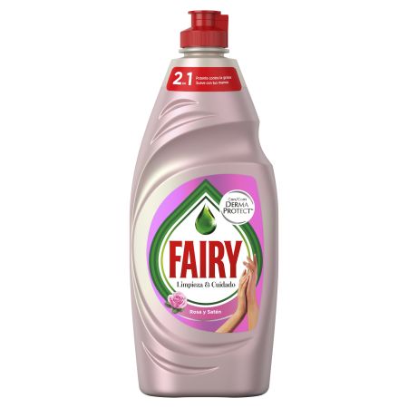 Fairy Lavavajillas Limpieza & Cuidado Rosa Y Satén Lavavajillas a mano con formulación especializada para el cuidado de la piel