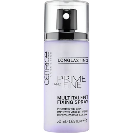 Catrice Prime And Fine Multitalent Fixing Spray Spray fijador de maquillaje refrescante acabado perfecto y de larga duración 50 ml