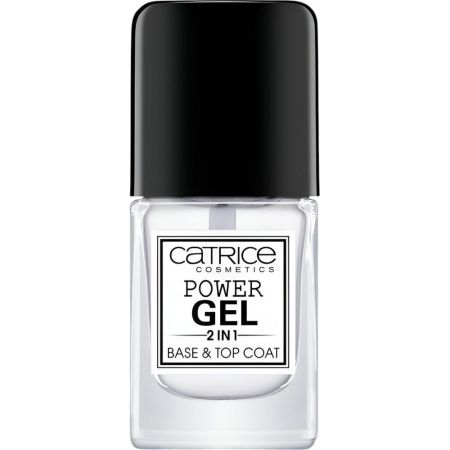 Catrice Power Gel 2 In 1 Base & Top Coat Tratamiento superior elimina irregularidades protege y prolonga el esmalte acabado brillante