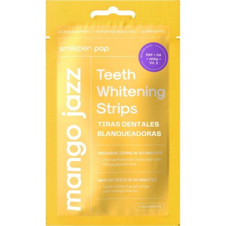 Smilepen Pop Mango Jazz Tiras Blanqueadoras Dientes Tiras blanqueadoras dientes más blancos en 30 minutos 7ud