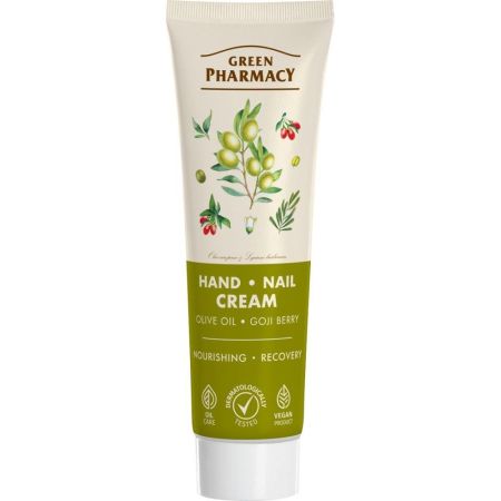 Green Pharmacy Hand Nail Cream Olive Oil Crema de manos y uñas vegana nutre regenera repara y fortalece durante horas 100 ml