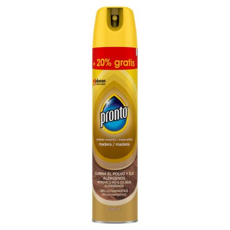 Pronto Limpiamuebles Classic Cuidado Experto Formato Especial Limpiamuebles para madera elimina el polvo y sus alérgenos 360 ml