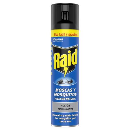 Raid Insecticida Moscas Y Mosquitos Frescor Natural Insecticida acción fulminante mata instantáneamente los insectos voladores 400 ml