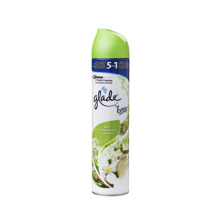 Glade By Brise Ambientador Bali Sandalwood & Jasmine 5 En 1 Ambientador para hogar elimina olores y refresca el ambiente con fragancia duradera 300 ml