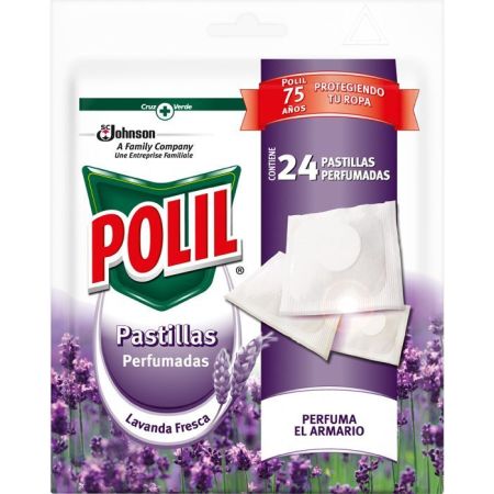 Polil Pastillas Perfumadas Pastillas perfumadas antipolillas con aroma a lavanda fresca 24 uds