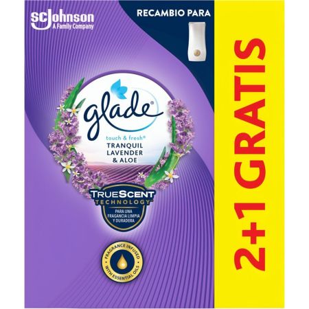 Glade By Brise Ambientador Touch & Fresh Lavender Recambio Formato Especial Ambientador para hogar eléctrico antiolor para un ambiente fresco perfumado y duradero 3x10 ml